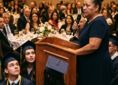 Affluent Parents Smirked When The School Custodian Walked Up To The Microphone At The Senior Awards Banquet.